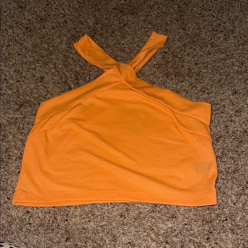 Orange Halter Neck Top